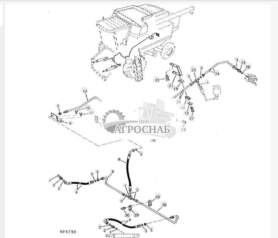 Header Lift Hydraulic Lines And Hoses (Sidehill) 9550SH ( 
